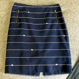 The Limited Navy Pencil Skirt With Nautical Detailing Size 4